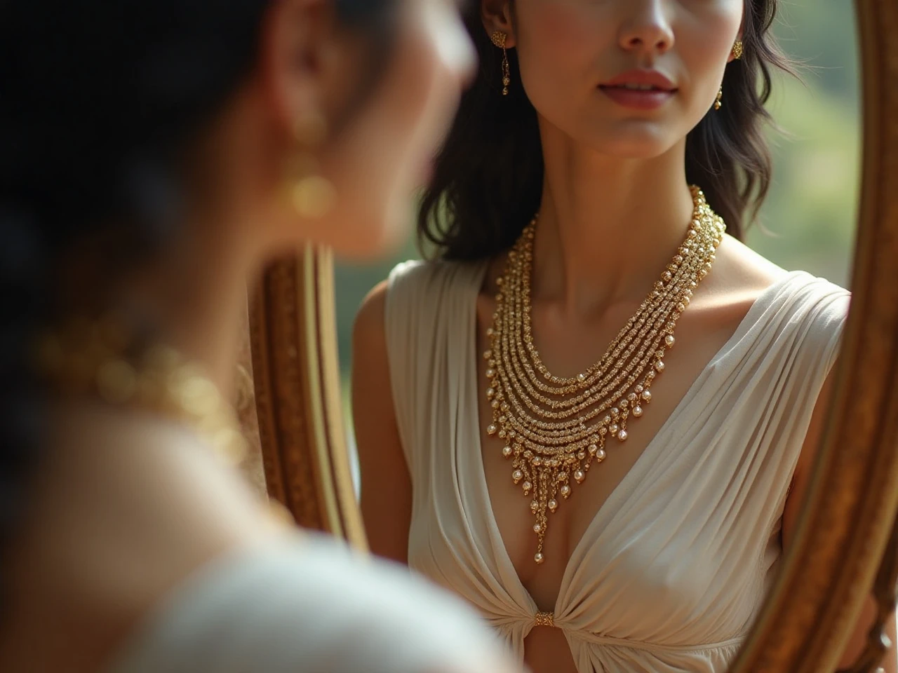 Woman wearing boldstatement jewellery