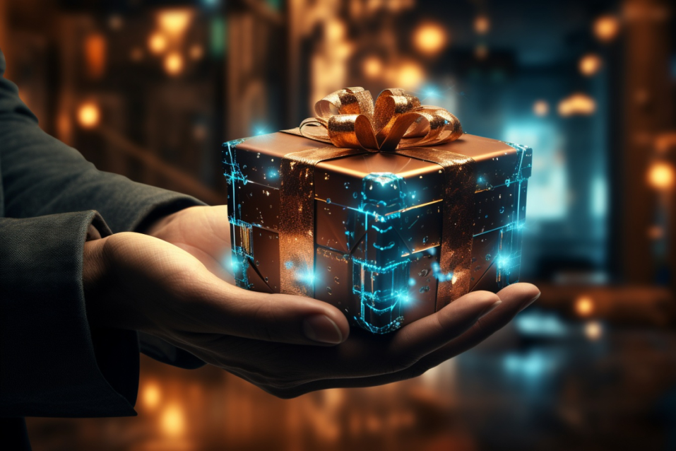 Person opening jewelry gift box